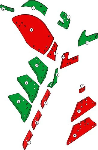 Explosionszeichnung Kverneland Pflugkörper Typ 15